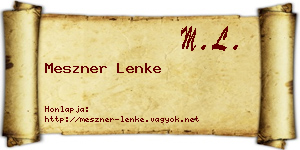Meszner Lenke névjegykártya